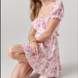 Francesca's Libbie Floral Bow Back Mini Dress